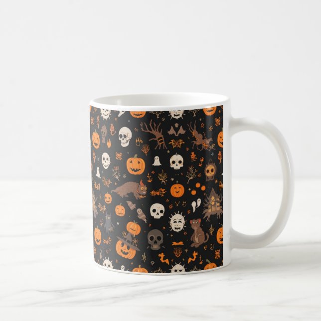 Vintage Skräckmönster Kaffemugge - Klassisk Hallow Kaffemugg (Höger)