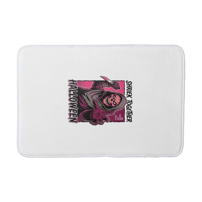 Vintage skräcktröja med graverad slasher Halloween Badrumsmatta (Framsidan)