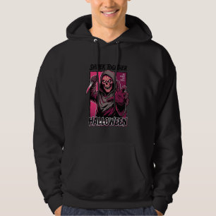 Vintage skräcktröja med graverad slasher Halloween Hoodie