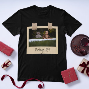 Vintage skräddarsydd foto & år Födelsedagspresent T Shirt