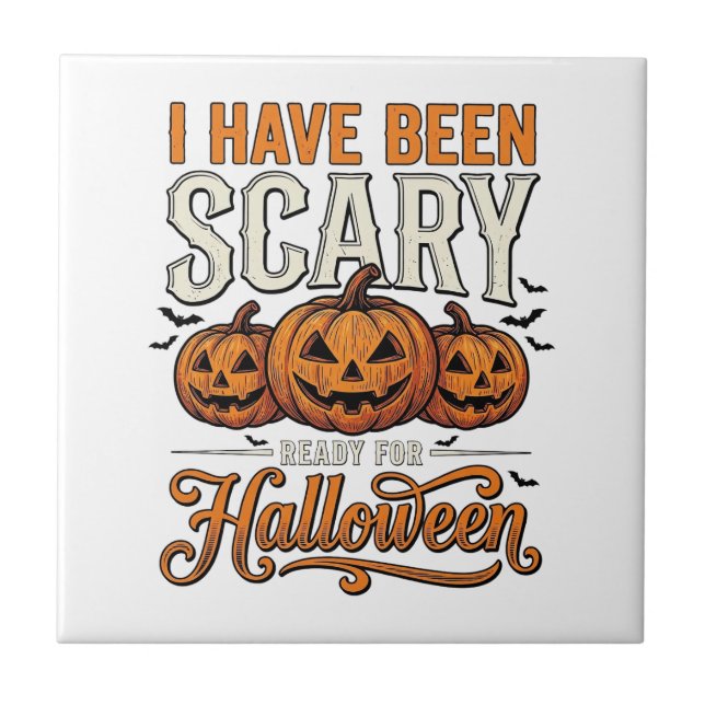 Vintage skrämmande Halloween-pumpa tröja design_1 Kakelplatta (Framsidan)