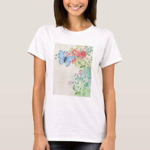 Vintage Skrapbook Vattenfärgsbakgrundssida T Shirt