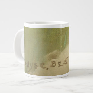 Vintage Skriv ut Mugg,china med ben, bY #Mmetropol Jumbo Mugg