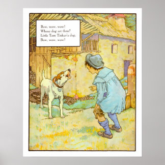 Vintage Skriv ut neursery Wow Wow! Poster