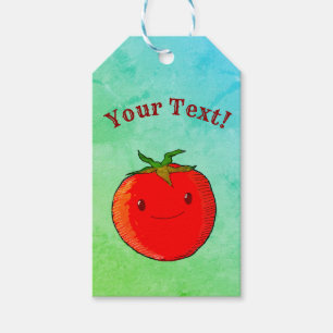 Vintage Skriv ut Stil Cute Tecknad Tomato Presentetikett