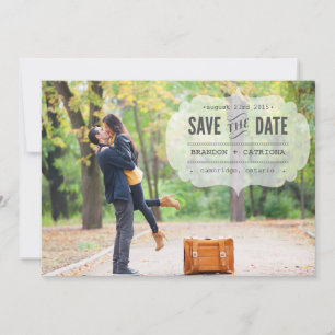 Vintage skrivet Save the Date-kunngörande Spara Datumet