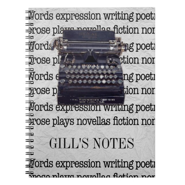 Vintage-skrivmaskin Anteckningsbok Med Spiral (Framsidan)