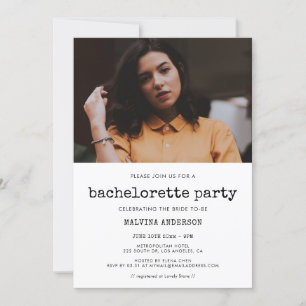 Vintage skrivmaskin Bachelorette Party-foto Inbjudningar