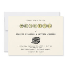 Vintage skrivmaskin bröllopsinbjudan