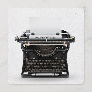 Vintage skrivmaskin födelsedagsfest inbjudan