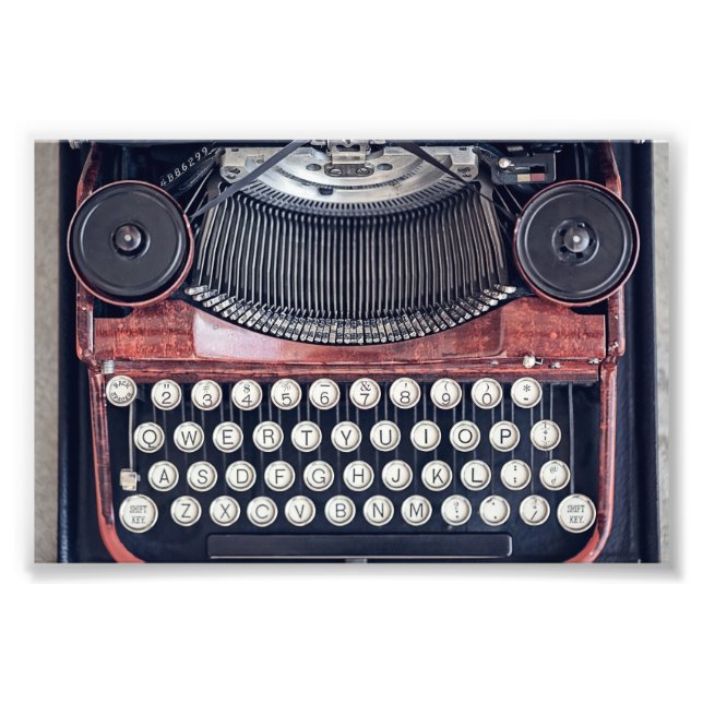 Vintage-skrivmaskin Fototryck (Framsidan)