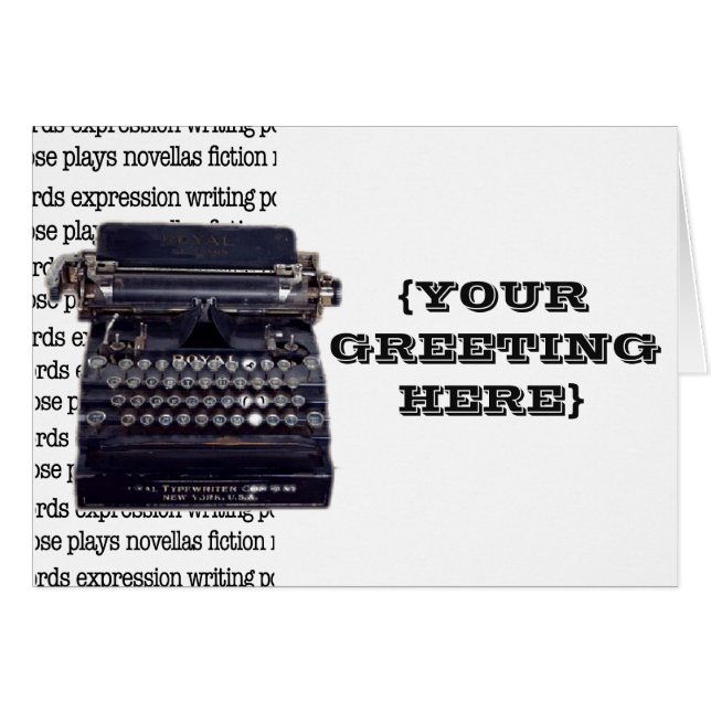Vintage-skrivmaskin Hälsningskort (Framsidan Horizontal)