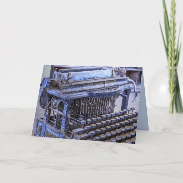 vintage skrivmaskin hälsningskort helgkort (Framsida)