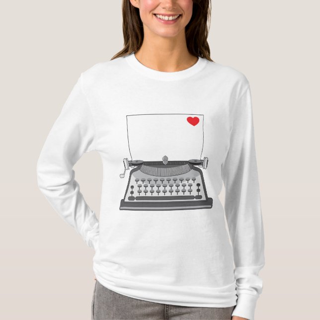 Vintage skrivmaskin Kärleksbrev T Shirt (Framsida)