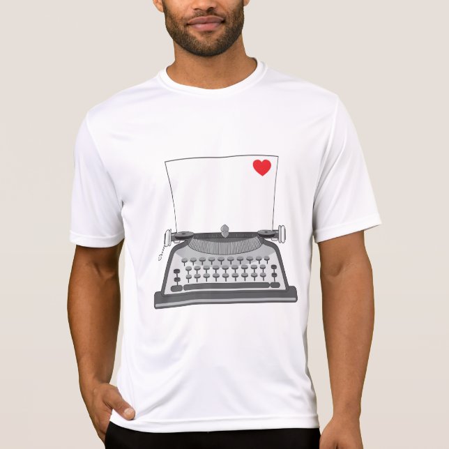 Vintage skrivmaskin Kärleksbrev T Shirt (Framsida)