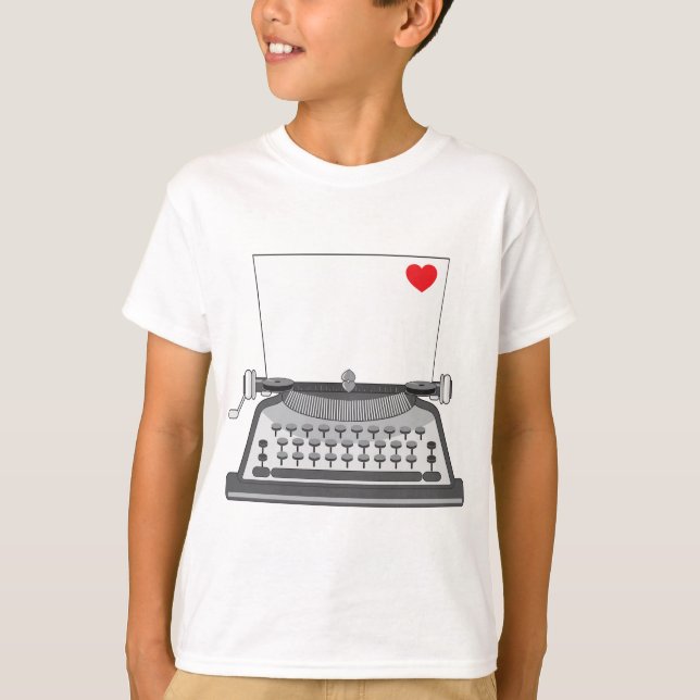 Vintage skrivmaskin Kärleksbrev T Shirt (Framsida)