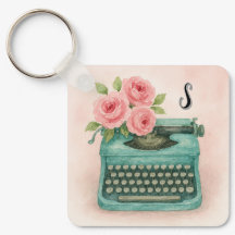 Vintage skrivmaskin med rosor Storyteller nyckelri