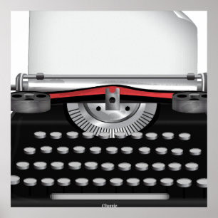 Vintage-skrivmaskin Poster
