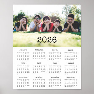 Vintage skrivmaskin-skript 2025 fotokalender poster