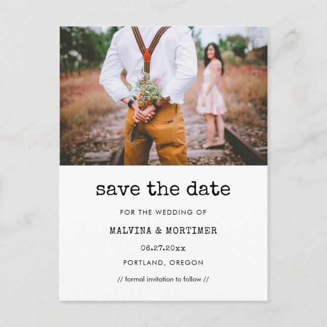 Vintage skrivmaskin Spara datumfoto Vykort (Framsida)