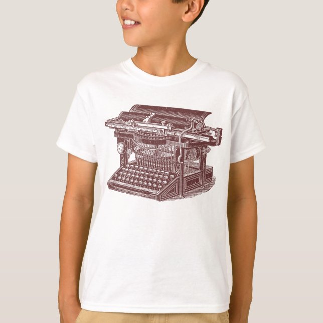 Vintage-skrivmaskin T-shirt (Framsida)