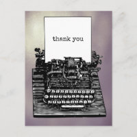 Vintage skrivmaskin tack-kort