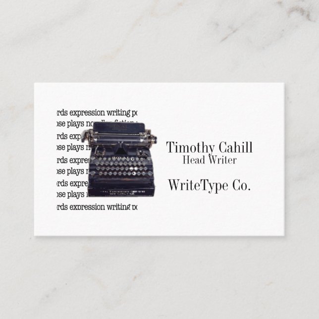 Vintage-skrivmaskin Visitkort (Framsida)