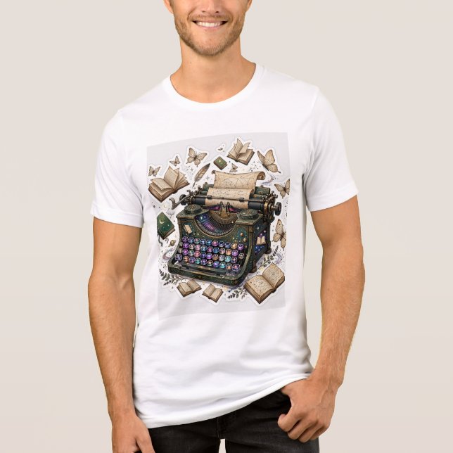 Vintage skrivmaskinscollage T-shirt  (Framsida)