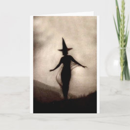 Vintage skuggar häxan kort