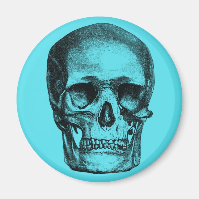 Vintage Skull Clouds Magnet (Framsidan)
