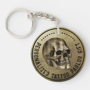 Vintage Skull Gothic Damask Fidelity Tatto Parlor