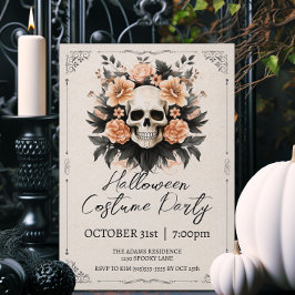 Vintage Skull Halloween Inbjudningar