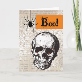 Vintage Skull Halloween Kort