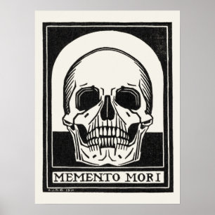 Vintage Skull Illustration av Julie De Graag Poster