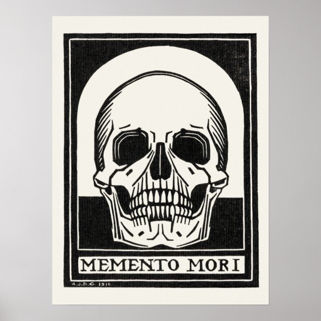 Vintage Skull Illustration av Julie De Graag Poster (Framsidan)