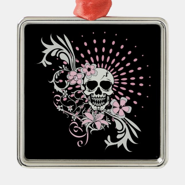 Vintage Skull Julgransprydnad Metall (Framsidan)