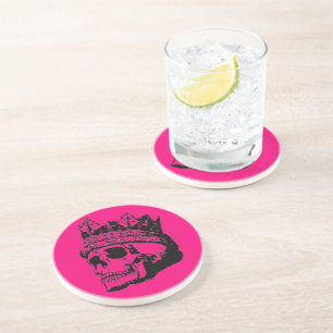 Vintage Skull Kung med Krona Drink Underlägg