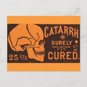 Vintage Skull Läkemedelsreklam Vykort