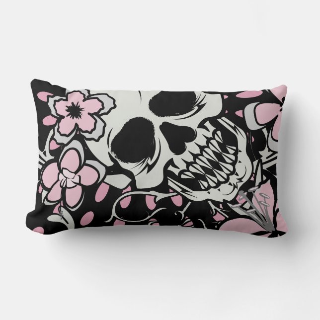 Vintage Skull Lumbarkudde (Framsida)