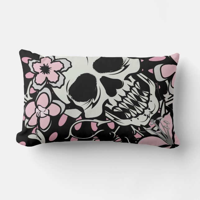 Vintage Skull Lumbarkudde (Framsida)