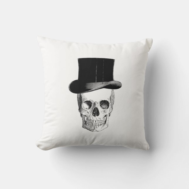 Vintage Skull med ofattfyllning Kudde (Framsida)