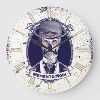 Vintage Skull Memento Mori väggklocka