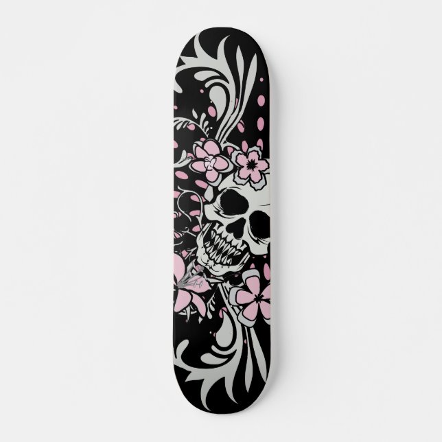 Vintage Skull Mini Skateboard Bräda 18,5 Cm (Framsida)