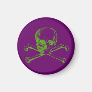 Vintage Skull och korsben Magnet