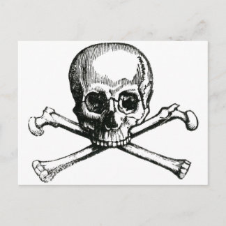 Vintage Skull och korsben Vykort