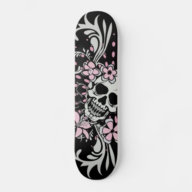 Vintage Skull Old School Skateboard Bräda 18 Cm (Framsida)