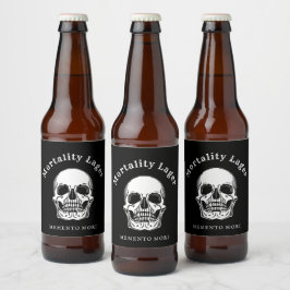 Vintage Skull Spooky Halloween Ölflaska Etikett