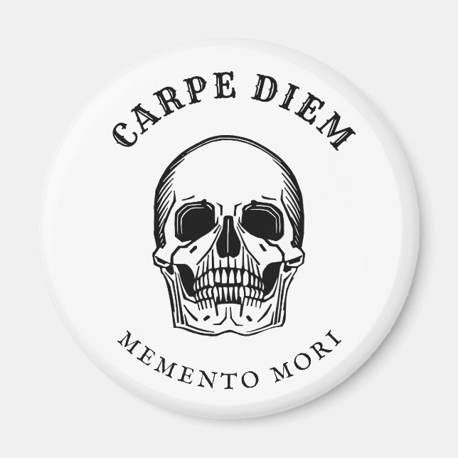 Vintage Skull Spooky Memento Mori Magnet (Framsidan)