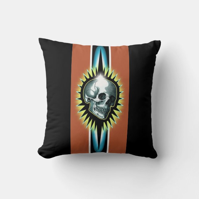Vintage Skull Starburst Kudde (Framsida)
