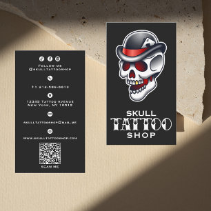 Vintage Skull Tatto Shop Visitkort